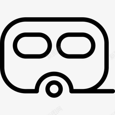 直线式旅行车拖车图标图标
