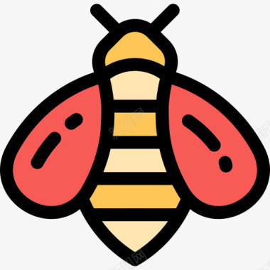 蜜蜂园艺8线性颜色图标图标