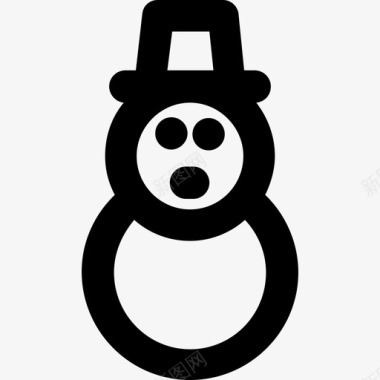 雪人圣诞42大胆圆润图标图标