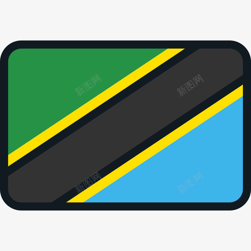 坦桑尼亚旗帜收集4圆角矩形图标svg_新图网 https://ixintu.com 圆角矩形 坦桑尼亚 旗帜收集4