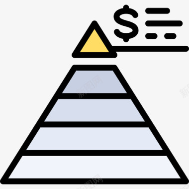 金字塔金融11线性颜色图标图标