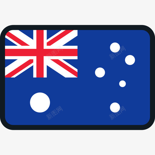 澳大利亚旗帜系列4圆形矩形图标svg_新图网 https://ixintu.com 圆形矩形 旗帜系列4 澳大利亚