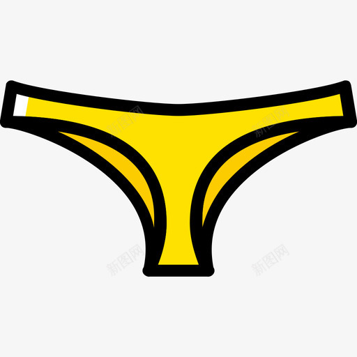 内裤女装3黄色图标svg_新图网 https://ixintu.com 内裤 女装3 黄色