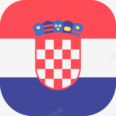 克罗地亚国际国旗3圆形广场图标图标