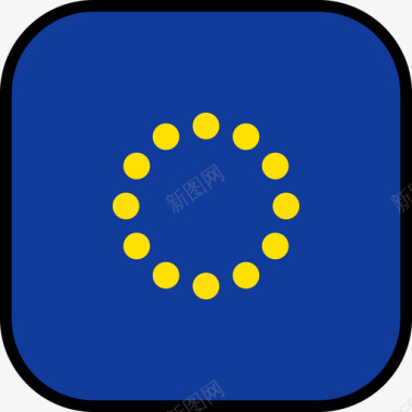 欧盟旗帜收藏6圆形方形图标图标