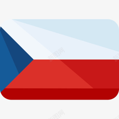 捷克共和国国旗2平坦图标图标