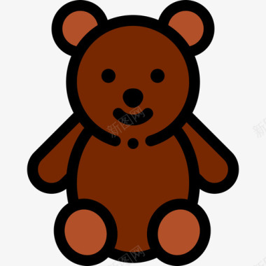 泰迪熊23岁宝宝直线颜色图标图标