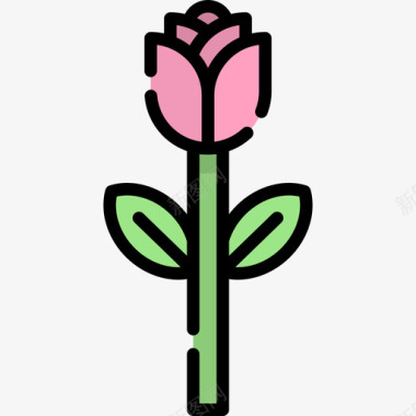 郁金香复活节14线形颜色图标图标