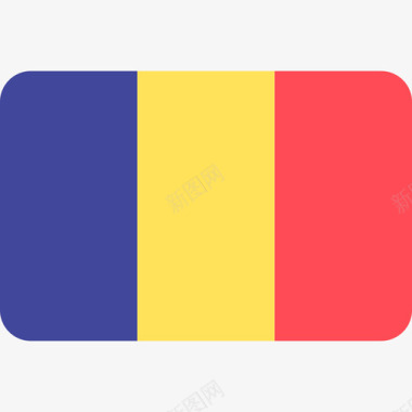 乍得国际国旗6圆形矩形图标图标