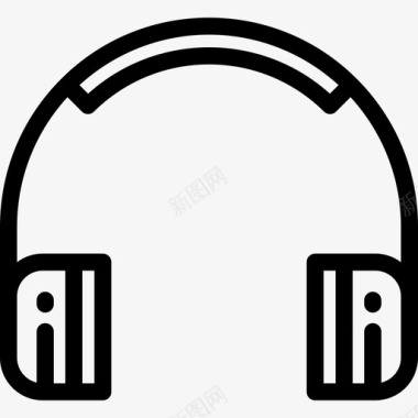 耳机时髦风格7线状图标图标