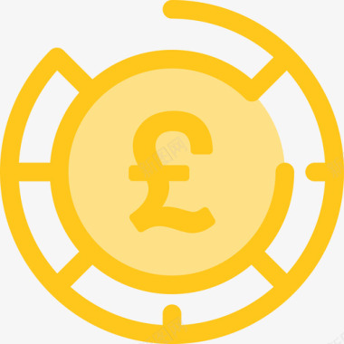 英镑货币元素5黄色图标图标