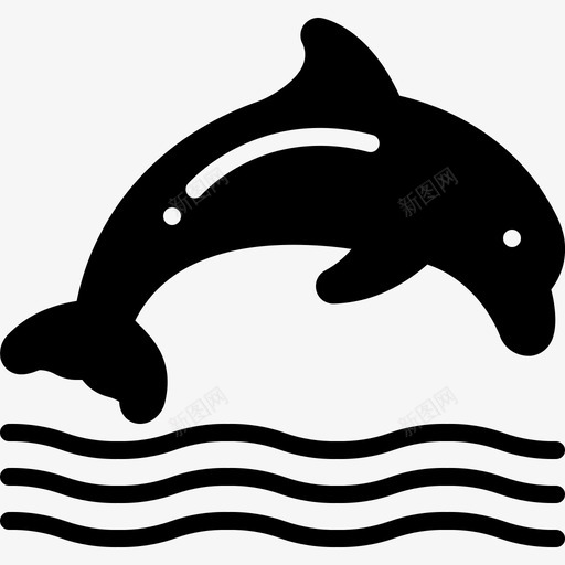 海豚跳跃大海图标svg_新图网 https://ixintu.com 大海 海豚 跳跃