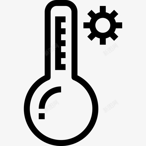 温度计夏季时间3线性图标svg_新图网 https://ixintu.com 夏季时间3 温度计 线性