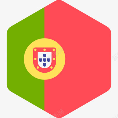 葡萄牙国际国旗2六边形图标图标