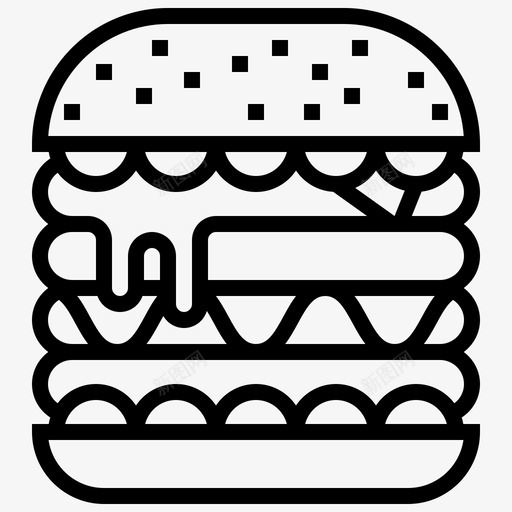 汉堡包面包快餐图标svg_新图网 https://ixintu.com 快餐 汉堡包 肉饼 街头食品和食品卡车路线 面包 食品