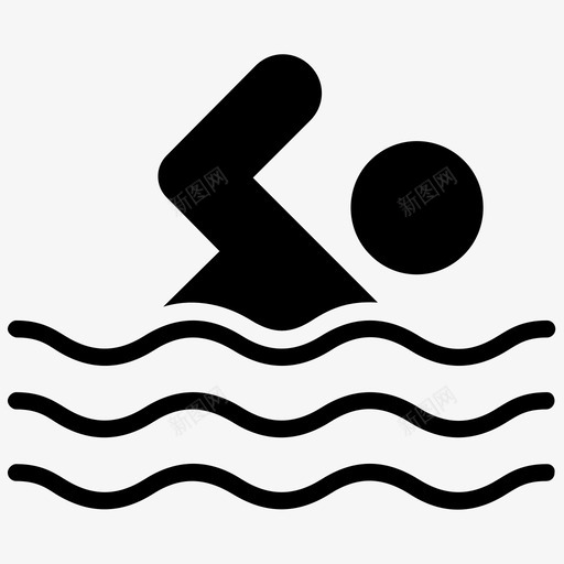 游泳锻炼户外运动图标svg_新图网 https://ixintu.com 户外运动 游泳 爱好和兴趣字形图标 锻炼
