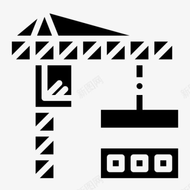 建筑起重机房地产图标图标