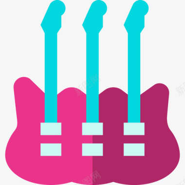 多颈吉他乐器9扁平图标图标