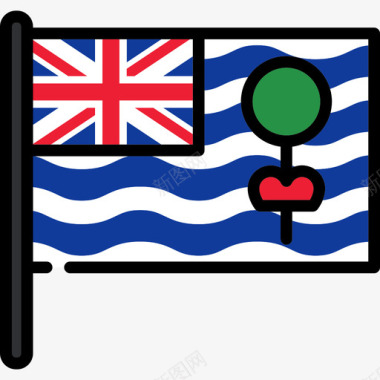 英属印度洋领土旗帜收藏2桅杆图标图标