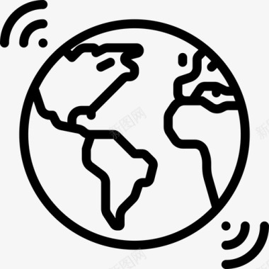 世界客户服务7直线图标图标