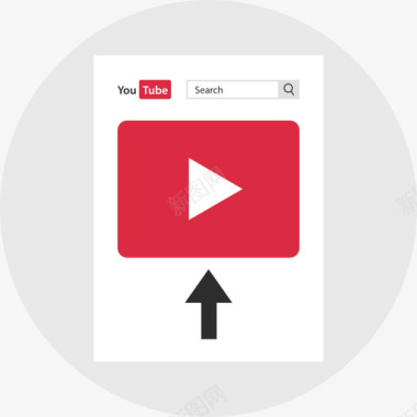 上传在线和youtube平面图标图标