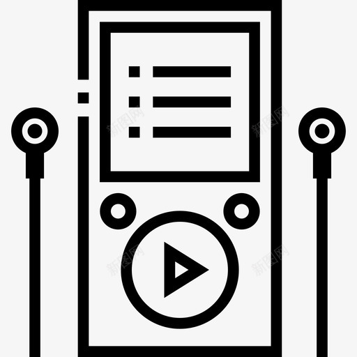 音乐播放器通信和媒体5线性图标svg_新图网 https://ixintu.com 线性 通信和媒体5 音乐播放器