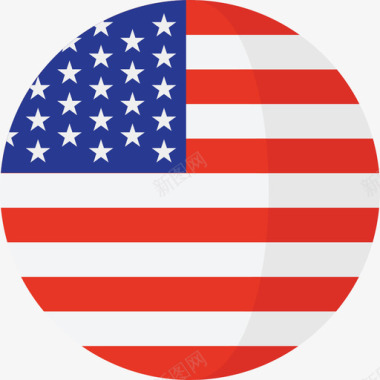 美利坚合众国国旗3圆圈扁平图标图标