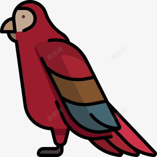 鹦鹉动物20线色图标svg_新图网 https://ixintu.com 动物20 线色 鹦鹉