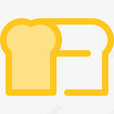 面包食物和餐厅7黄色图标图标