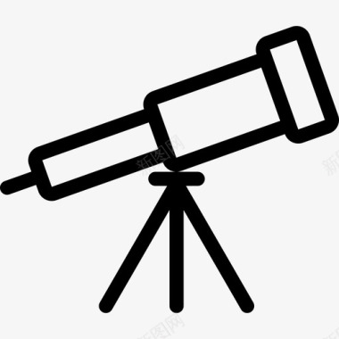 望远镜空间与科学线性图标图标