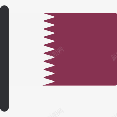 卡塔尔国际国旗5桅杆图标图标