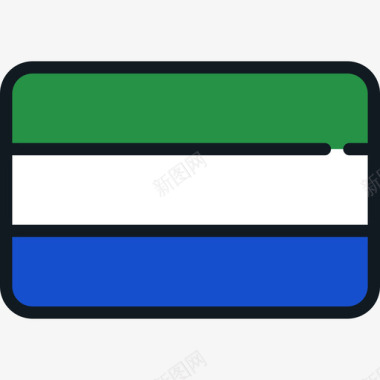 塞拉利昂旗帜收藏4圆形矩形图标图标