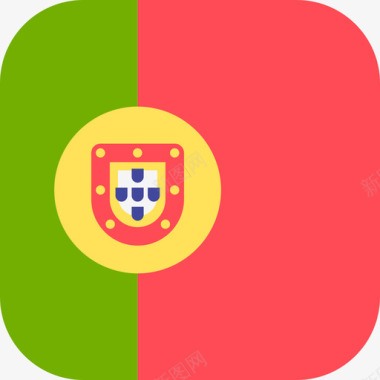葡萄牙国际国旗3圆形方形图标图标