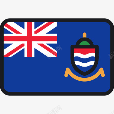 开曼群岛旗帜系列4圆形矩形图标图标