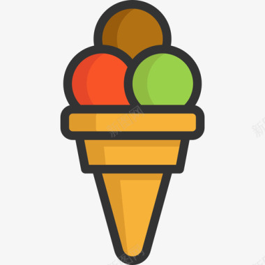 冰淇淋马戏团4原色图标图标