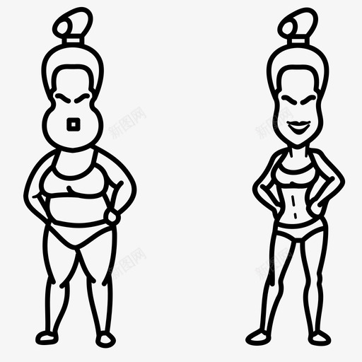 减肥身材饮食图标svg_新图网 https://ixintu.com 减肥 前后 完美女人 身材 饮食