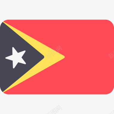 东帝汶国际国旗6圆形矩形图标图标