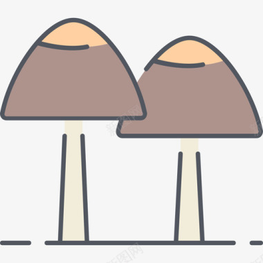 蘑菇自然4颜色图标图标