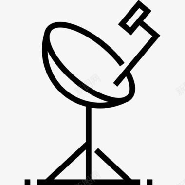 无线电天线通信和媒体5线性图标图标