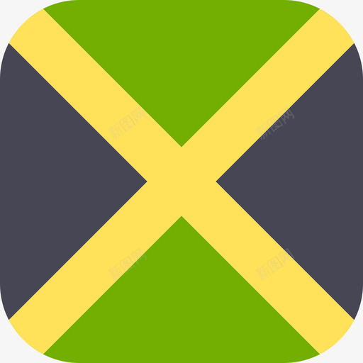 牙买加国际国旗3圆形方形图标svg_新图网 https://ixintu.com 国际国旗3 圆形方形 牙买加