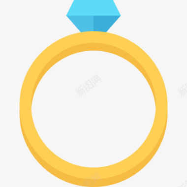 订婚戒指love7扁平图标图标