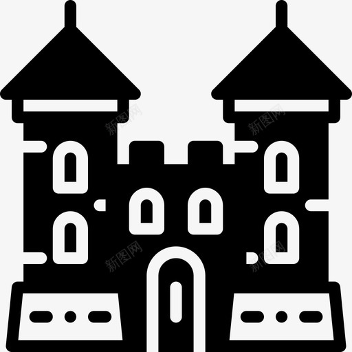 城堡中世纪填充物图标svg_新图网 https://ixintu.com 中世纪 城堡 填充物