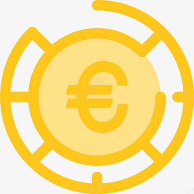 欧元货币元素5黄色图标图标