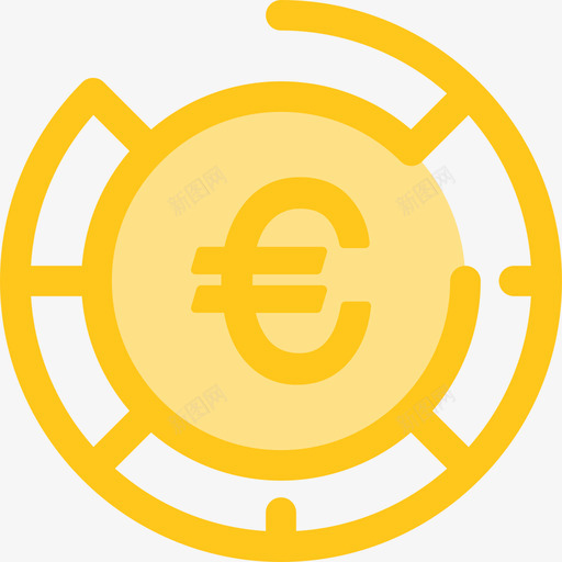 欧元货币元素5黄色图标svg_新图网 https://ixintu.com 欧元 货币元素5 黄色