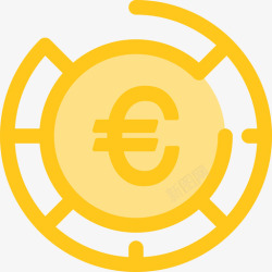 5欧元优惠卷欧元货币元素5黄色图标高清图片