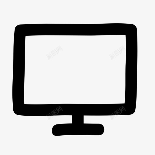 显示器计算机轮廓图标svg_新图网 https://ixintu.com 屏幕 显示器 电脑 绘制的基本轮廓 计算机 轮廓
