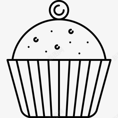 纸杯蛋糕食品和饮料8128px生产线图标图标