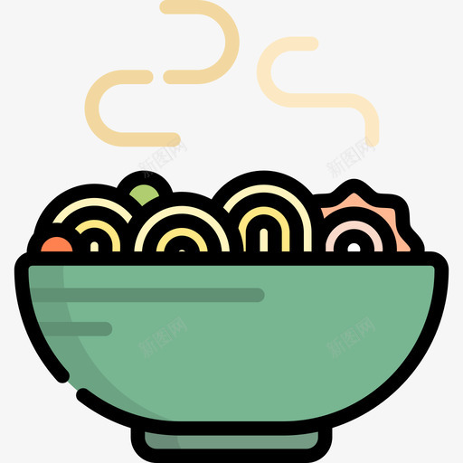 拉面食品和餐厅9线性颜色图标svg_新图网 https://ixintu.com 拉面 线性颜色 食品和餐厅9