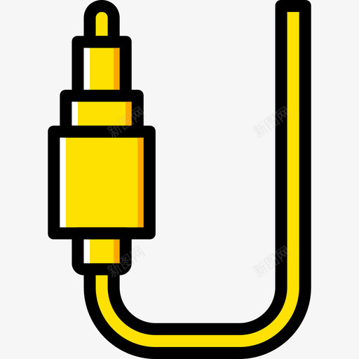 插孔连接器连接器电缆4黄色图标svg_新图网 https://ixintu.com 插孔连接器 连接器电缆4 黄色