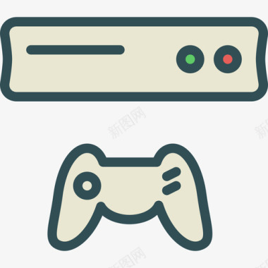 游戏机活动线性颜色图标图标